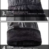 真皮手套男士冬季骑车加绒保暖防风骑行女士真皮手套