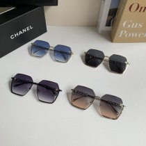 CHANEL香奈兒新款大鏡片金屬框墨鏡